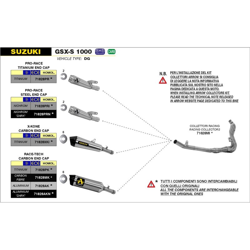SUZUKI GSX-S 1000 / 1000 F 2015 - 2016 SILENCIOSO PRO-RACE NICHROM DARK"" SUZUKI GSX-S 1000 / 1000 F 2015 - 2016 SILENCIOSO PRO-RACE NICHROM DARK""